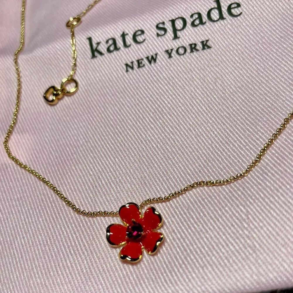 NWT Kate Spade Blushing Blooms Pendant Necklace - Picture 5 of 8